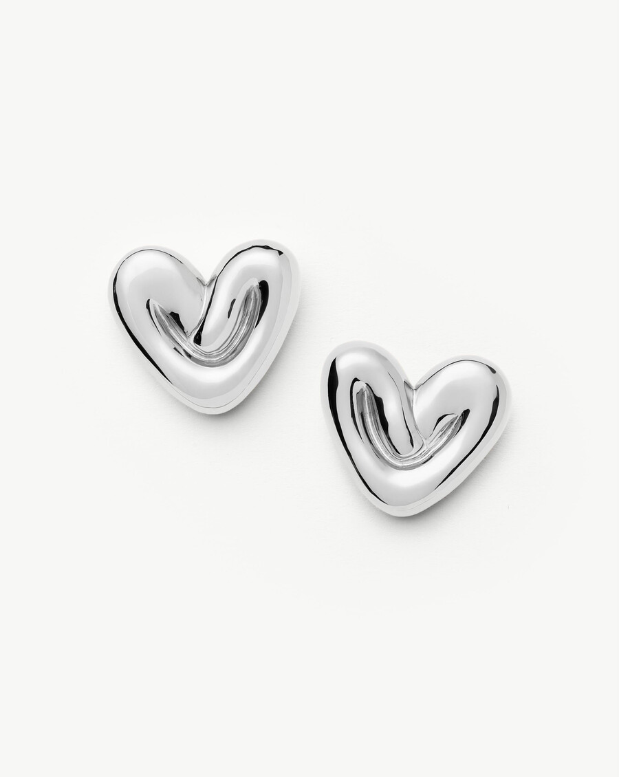boucles doreilles puces surdimensionnées en forme de cœur gonflé
