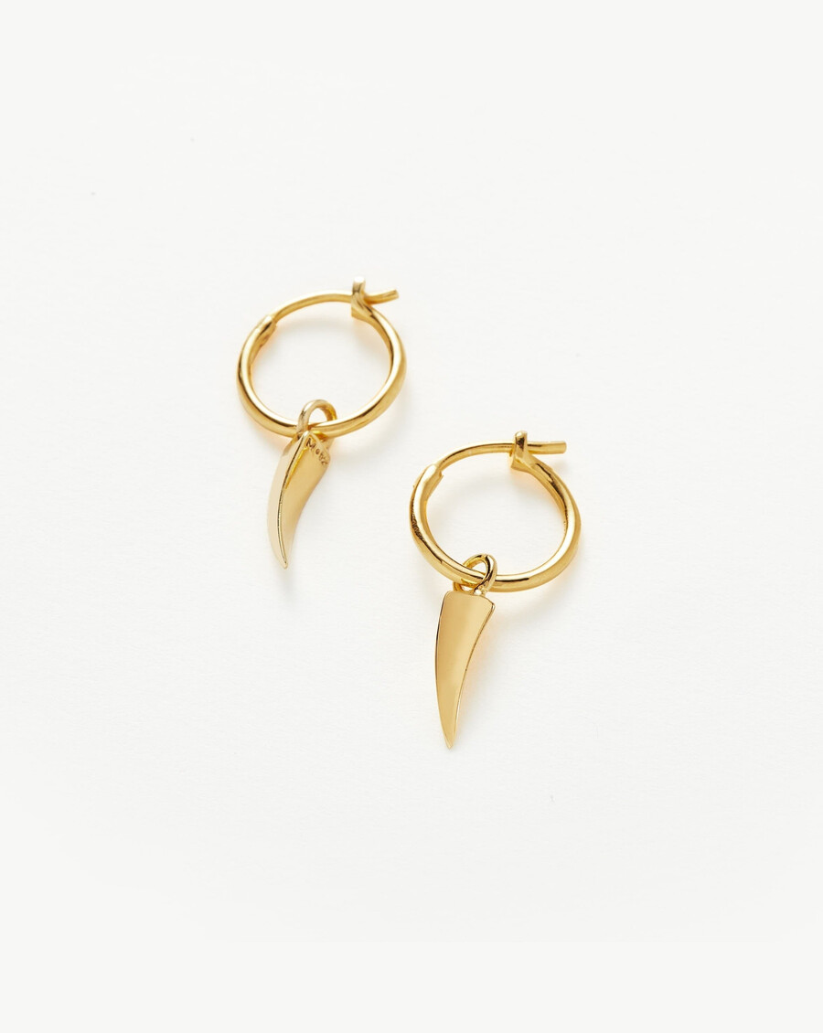 boucles doreilles créoles mini claw charm en vermeil