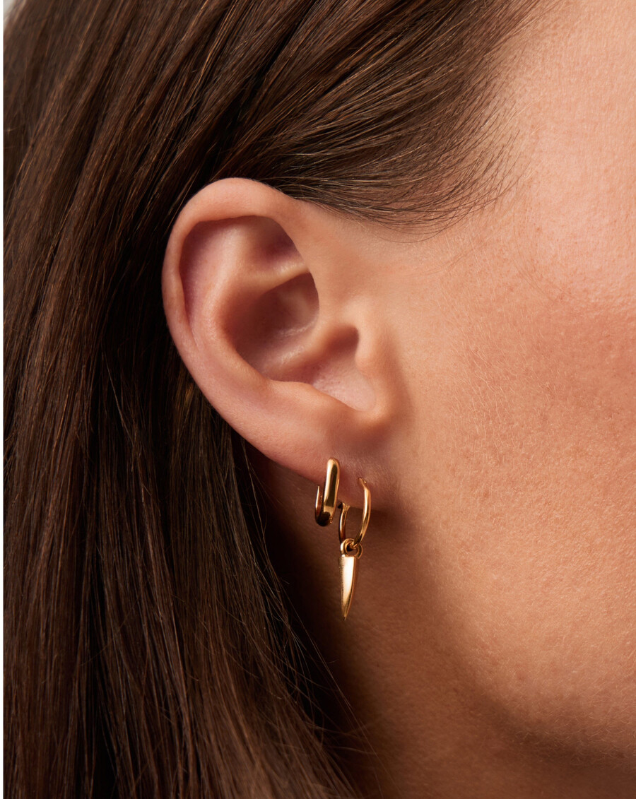 boucles doreilles créoles mini claw charm en vermeil