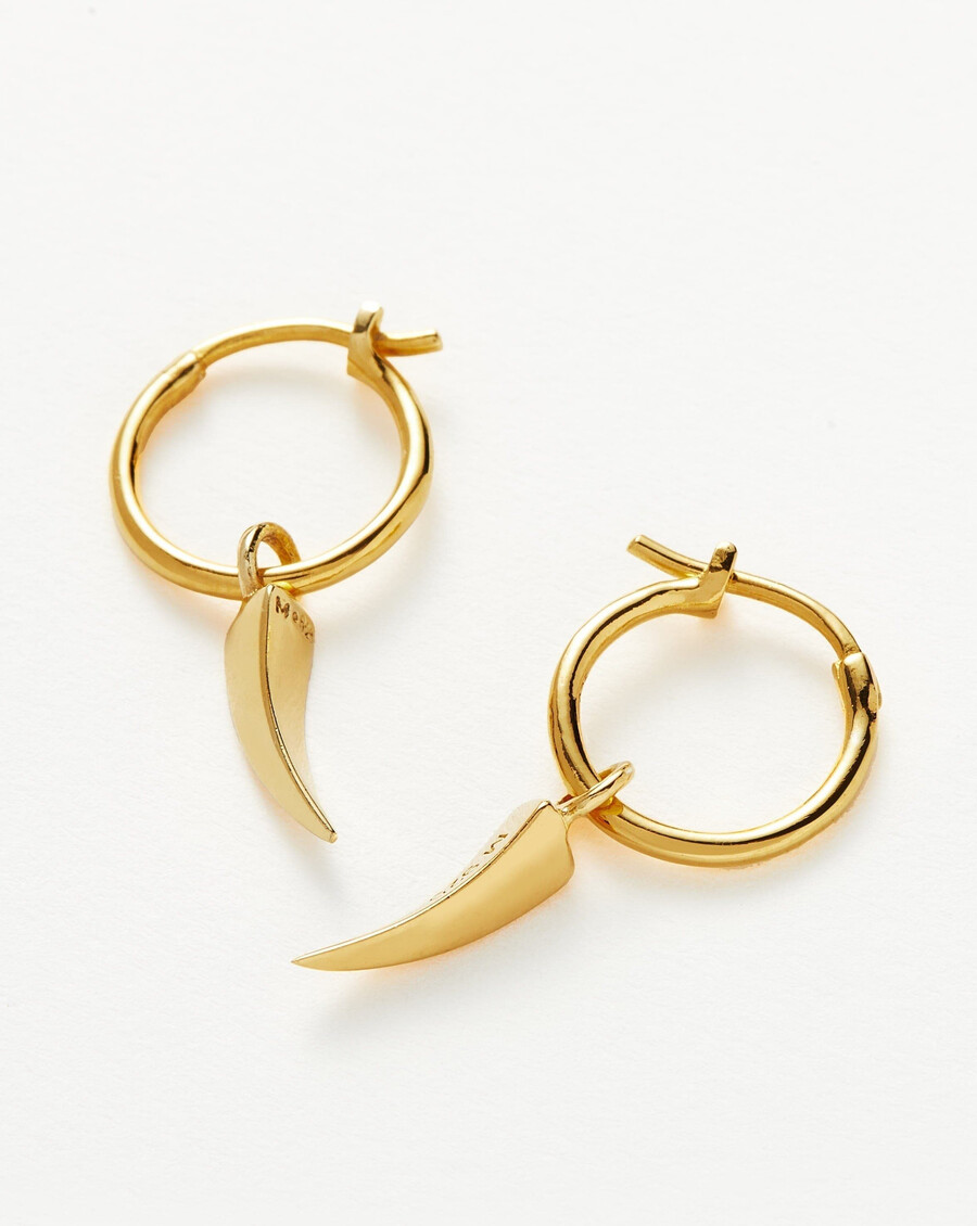 boucles doreilles créoles mini claw charm en vermeil