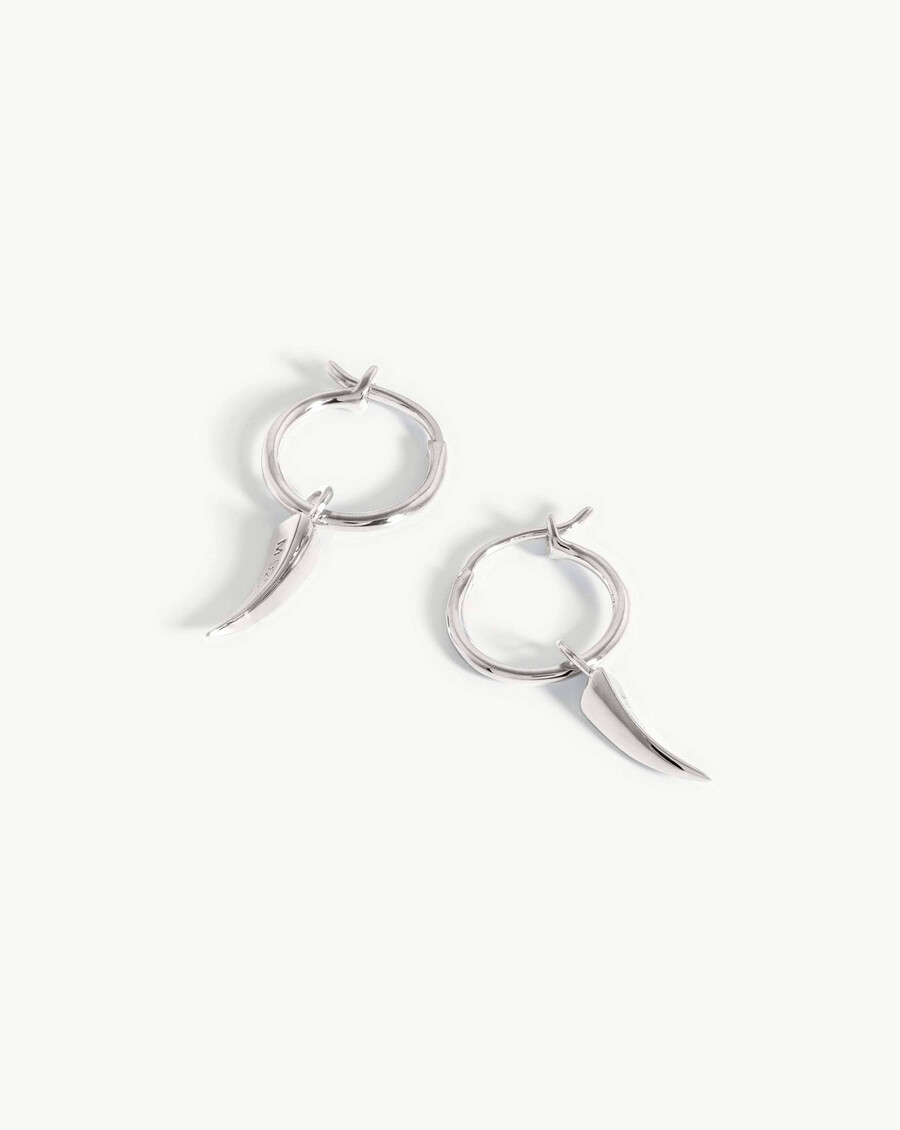 boucles doreilles créoles argentées mini claw charm