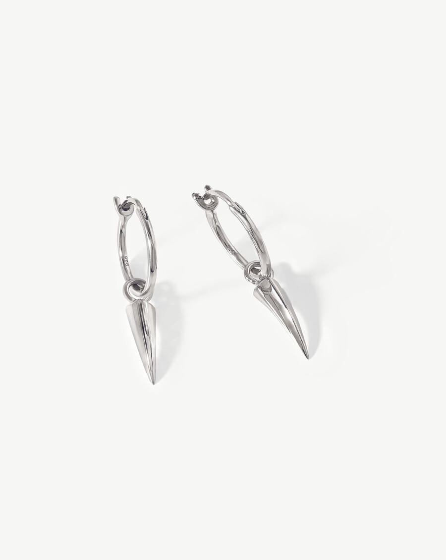 boucles doreilles créoles argentées mini claw charm