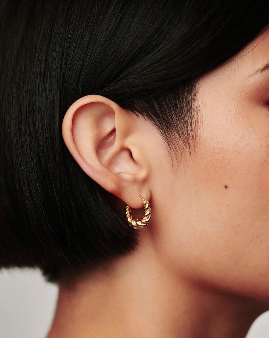 petites boucles doreilles créoles tidal - vermeil en or 18 carats