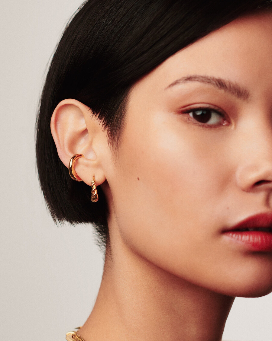 petites boucles doreilles créoles tidal - vermeil en or 18 carats