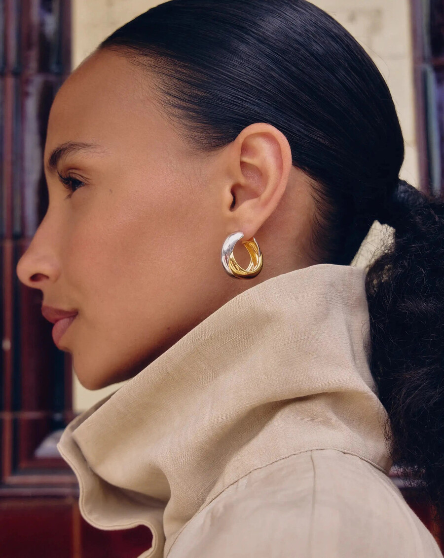 boucles doreilles créoles moyennes lucy williams chunky entwine