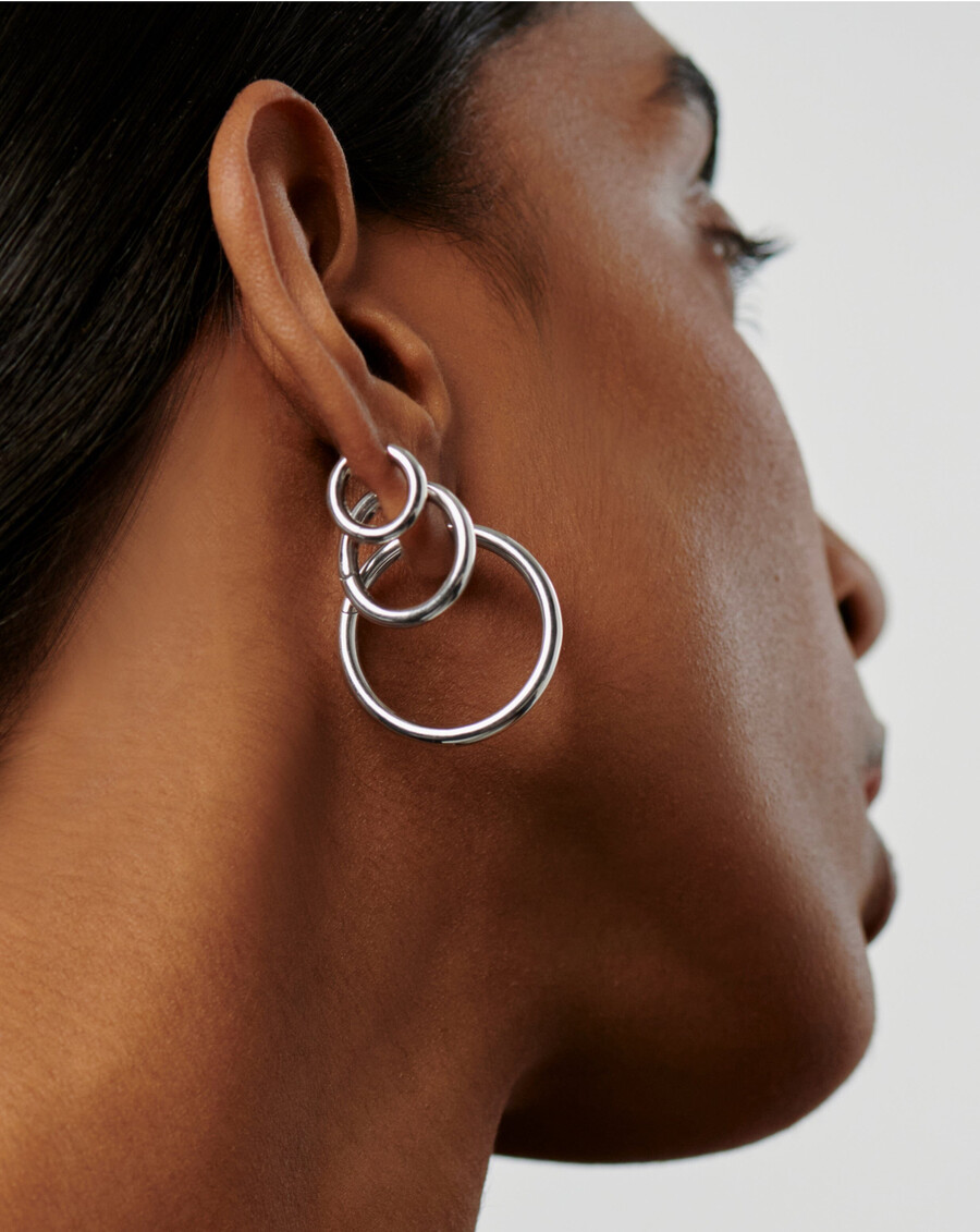 boucles doreilles créoles tunnel mini classiques - argent
