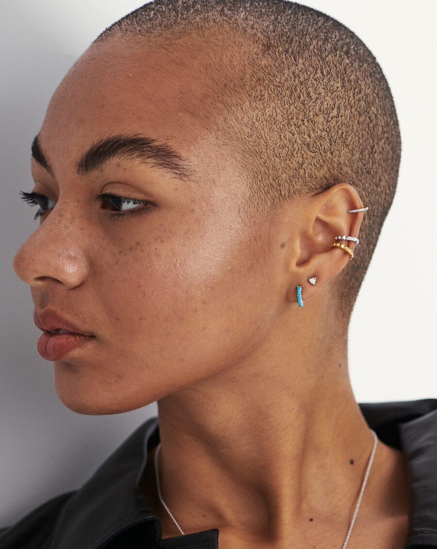 boucles doreilles prism - argent sterlingoxygène cubique