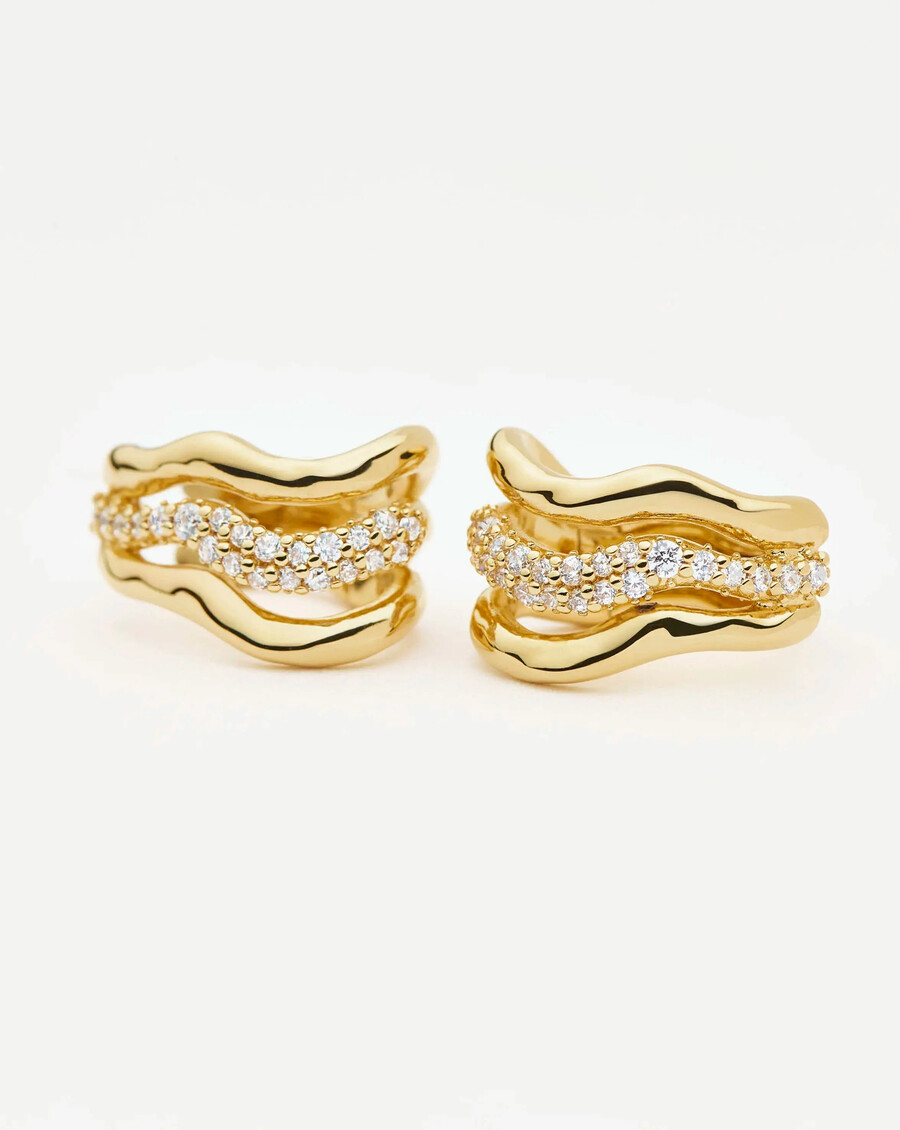 boucles doreilles créoles molten snow triple gold