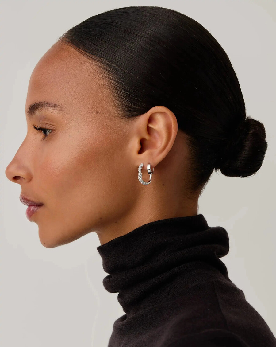 boucles doreilles créoles petites en argent sterling molten snow