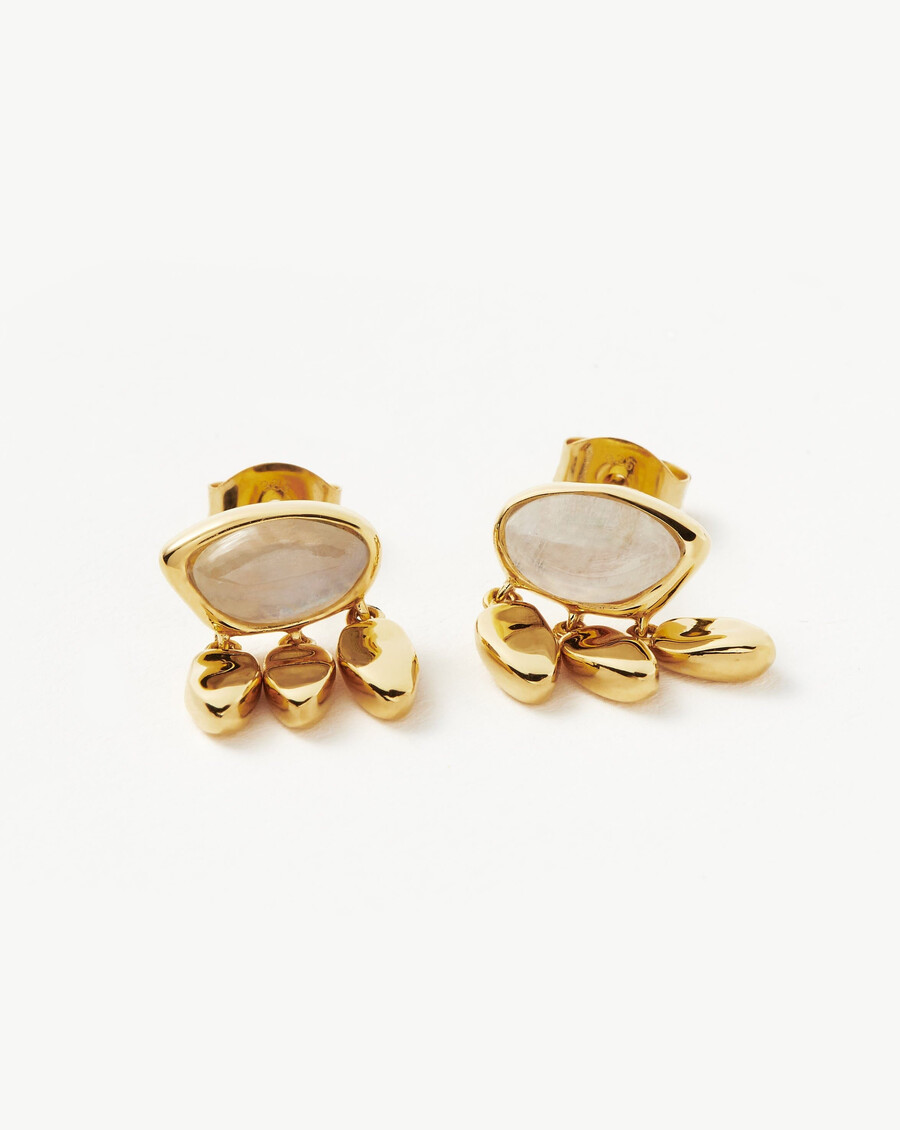 boucles doreilles à pendentif en pierre précieuse fondue