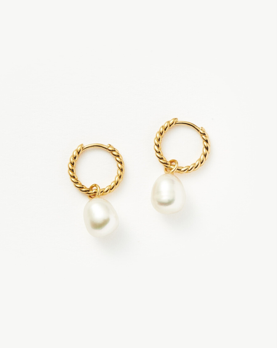 boucles doreilles créoles torsadées avec perles