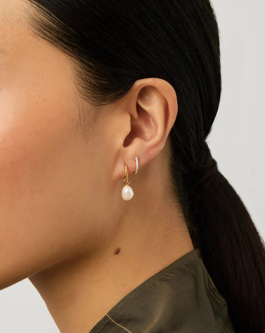 boucles doreilles créoles torsadées avec perles