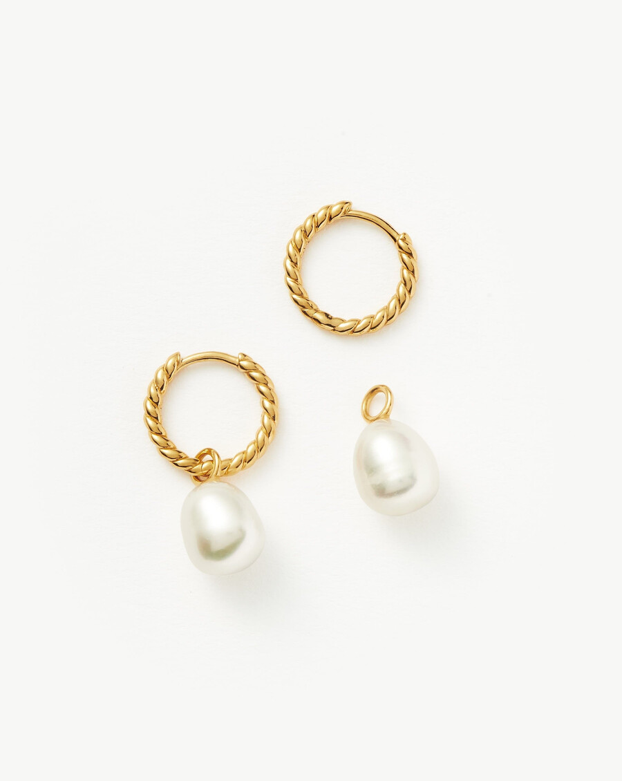 boucles doreilles créoles torsadées avec perles