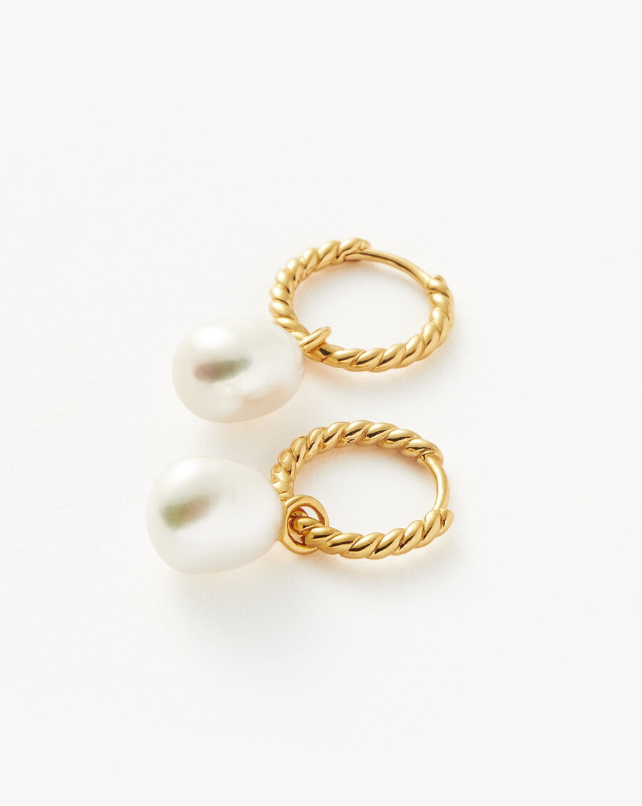 boucles doreilles créoles torsadées avec perles