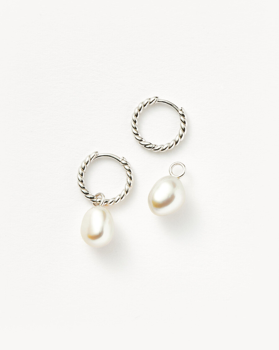 boucles doreilles créoles torsadées avec perles