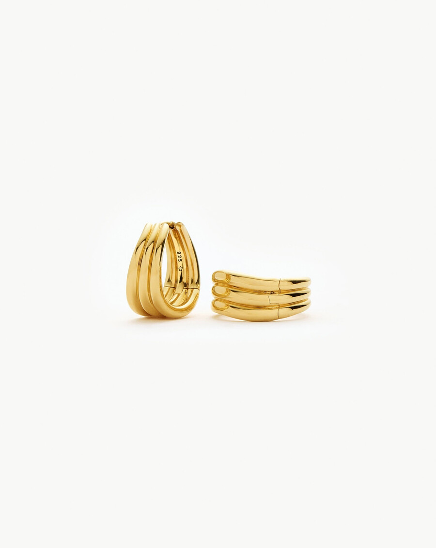 boucles doreilles créoles savi triple ridge
