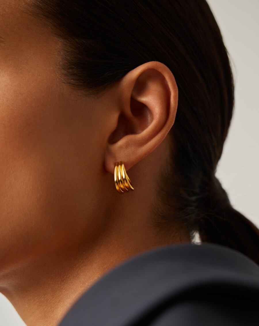 boucles doreilles créoles savi triple ridge