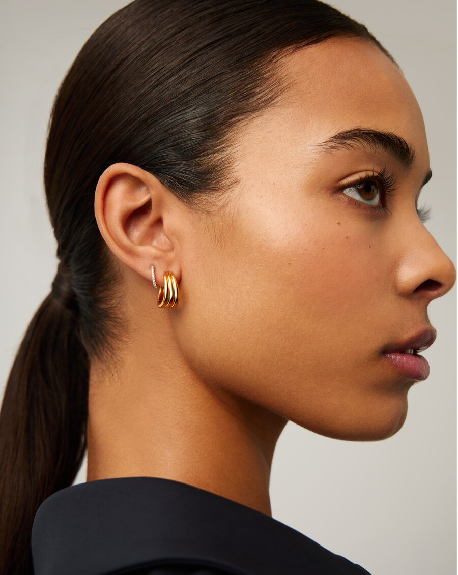 boucles doreilles créoles savi triple ridge
