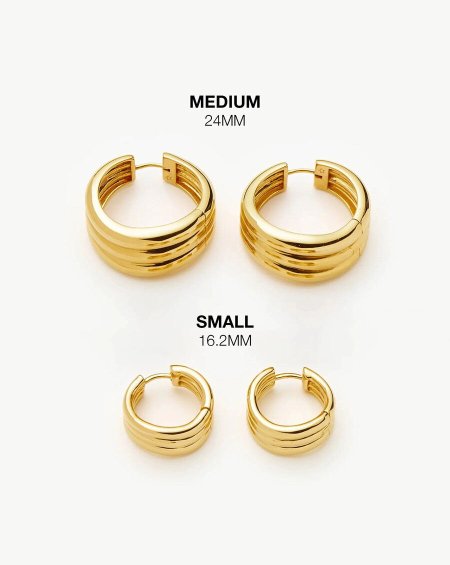 boucles doreilles créoles savi triple ridge