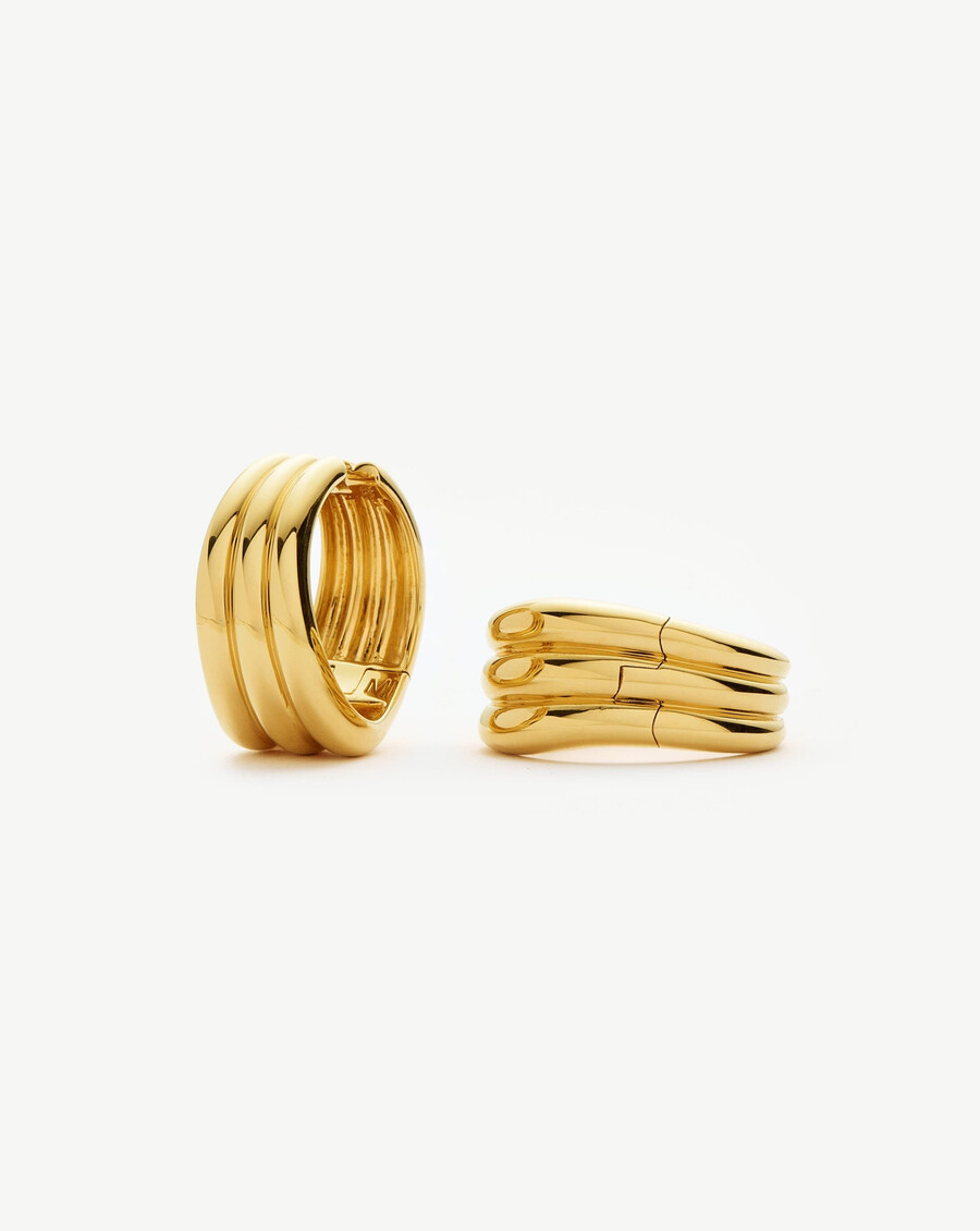boucles doreilles créoles moyennes savi triple ridge