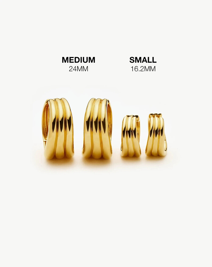 boucles doreilles créoles moyennes savi triple ridge