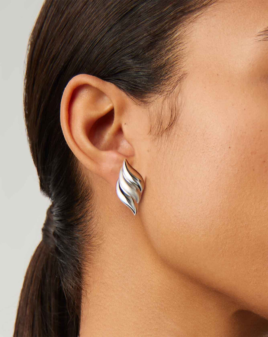 boucles doreilles puces surdimensionnées savi signature argentées