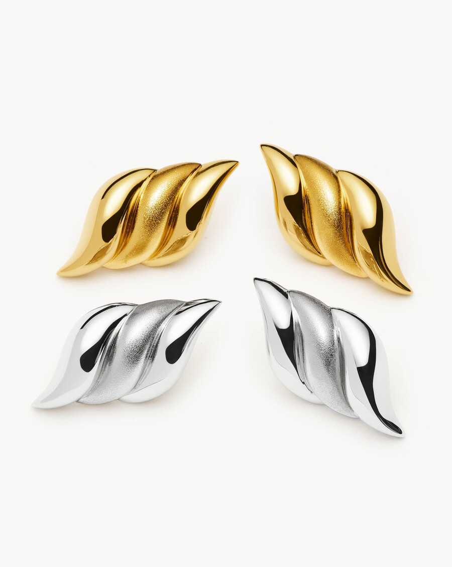 boucles doreilles puces surdimensionnées savi signature argentées