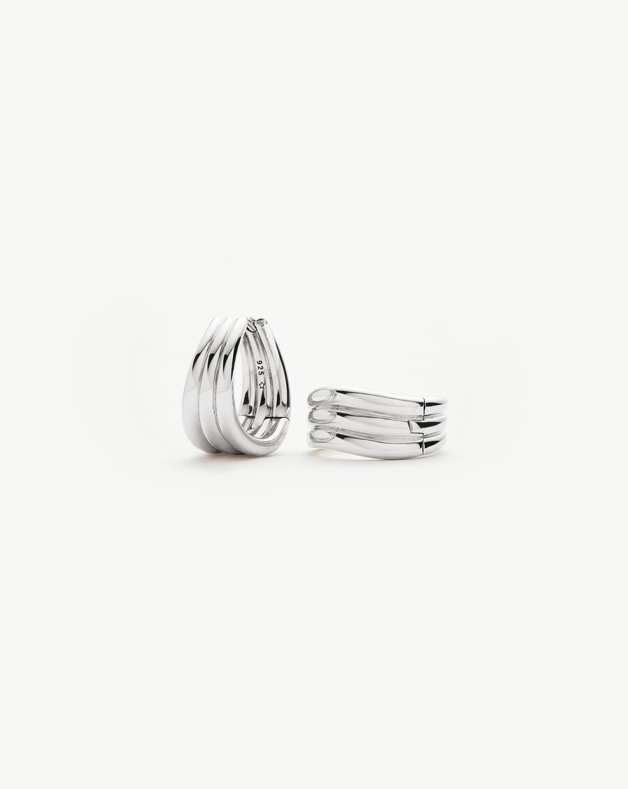 boucles doreilles créoles savi triple ridge