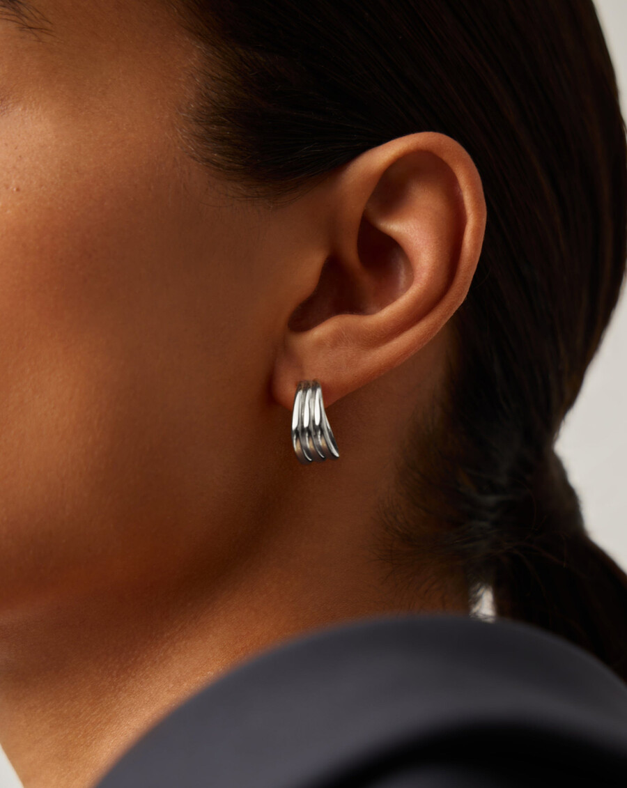 boucles doreilles créoles savi triple ridge