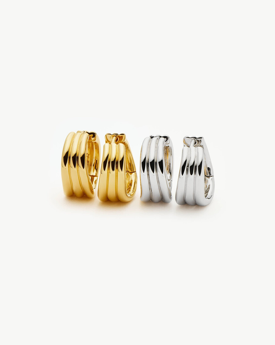 boucles doreilles créoles savi triple ridge