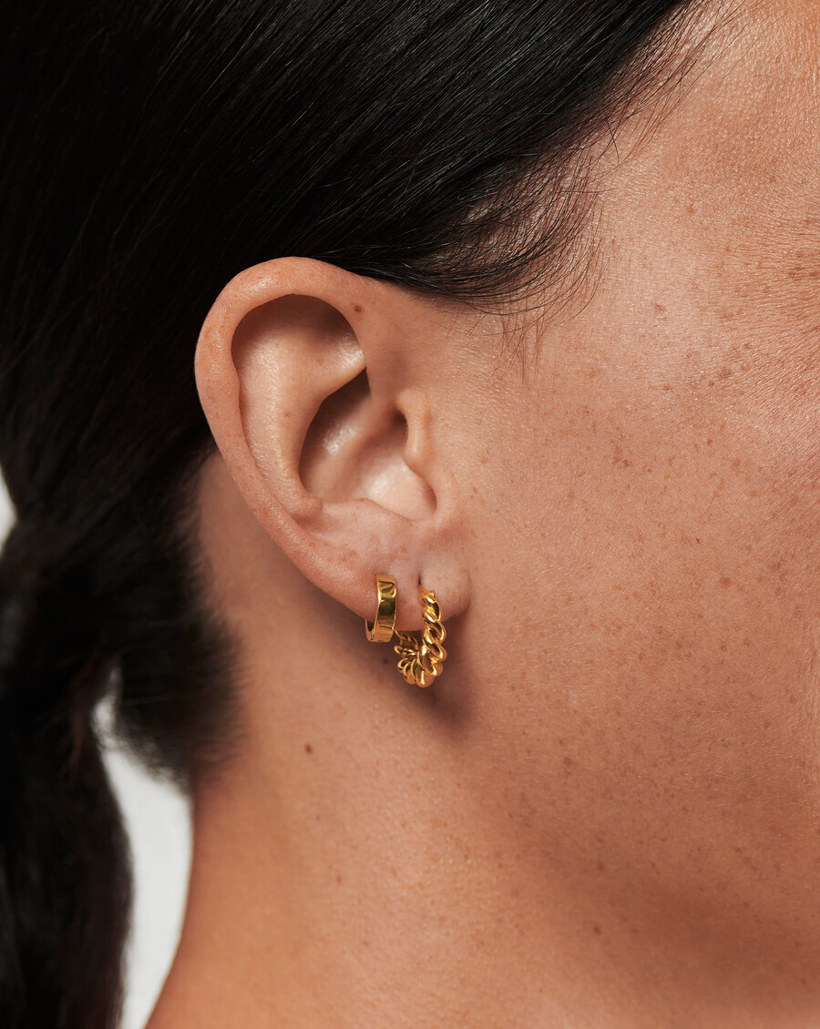 boucles doreilles twisted chubby huggies - vermeil en or 18 carats