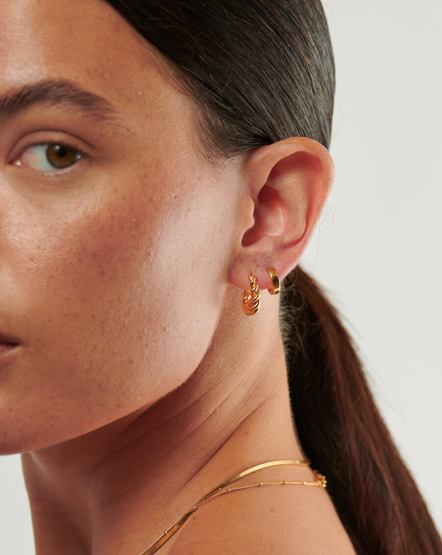 boucles doreilles twisted chubby huggies - vermeil en or 18 carats