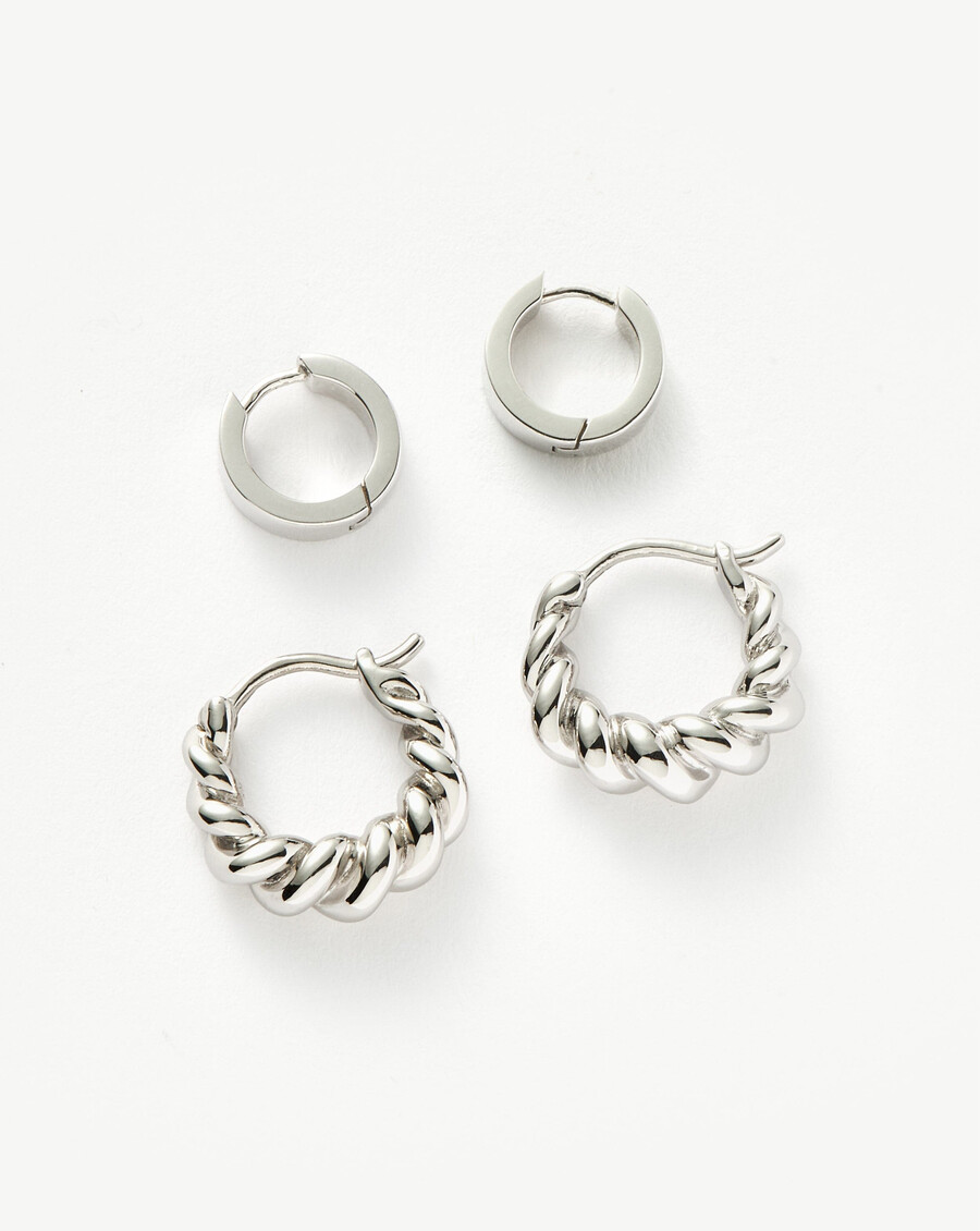 ensemble de mini boucles doreilles créoles chubby tidal