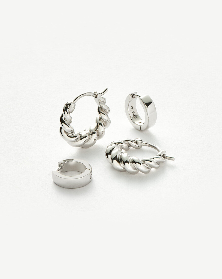 ensemble de mini boucles doreilles créoles chubby tidal