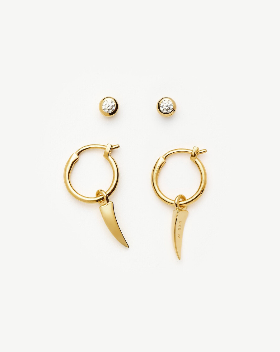 ensemble de boucles doreilles créoles et clous