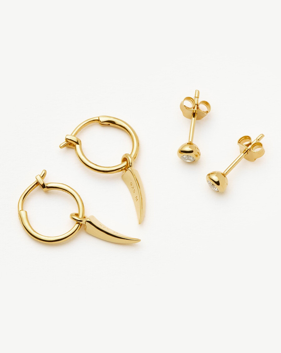 ensemble de boucles doreilles créoles et clous