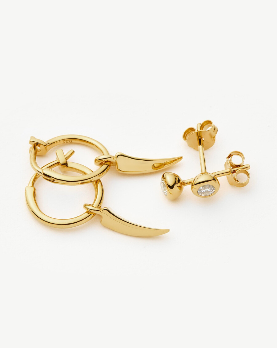 ensemble de boucles doreilles créoles et clous