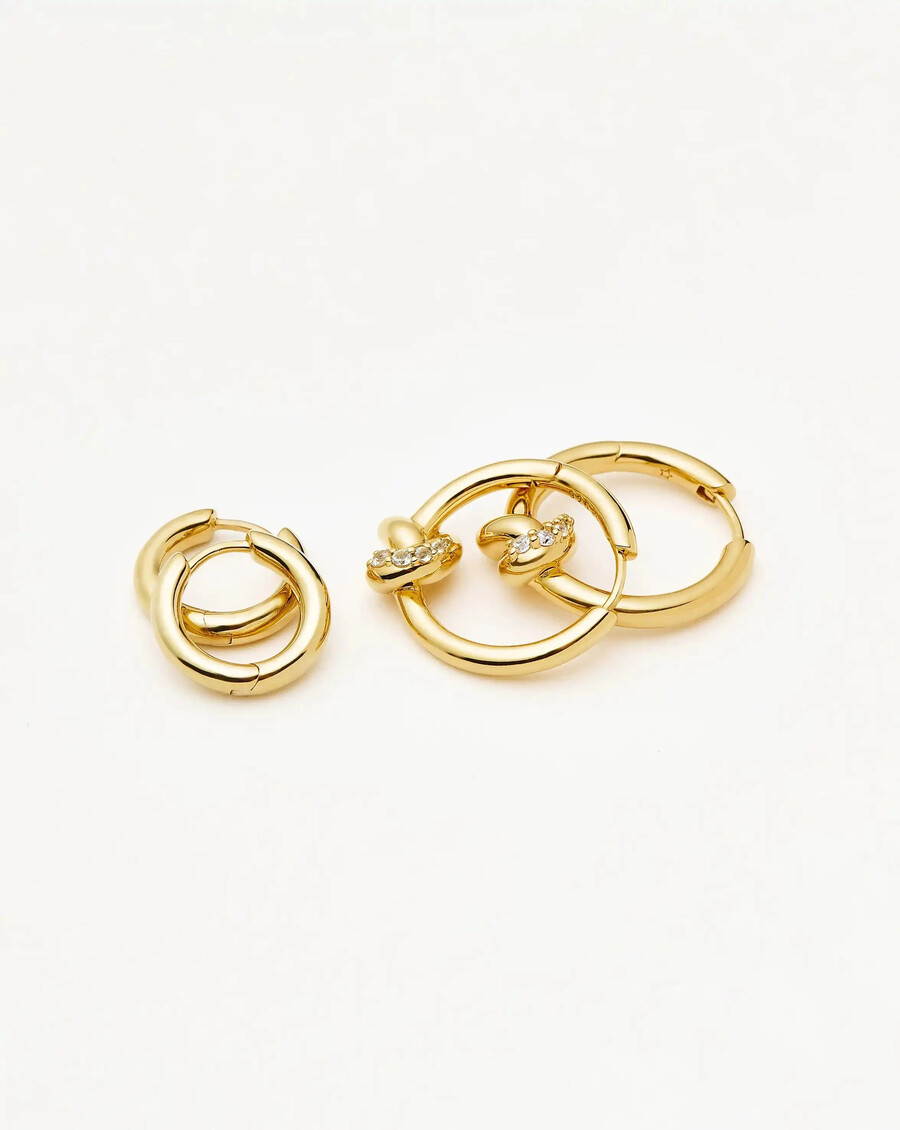 ensemble de boucles doreilles lucy williams pavé knot et classic tunnel