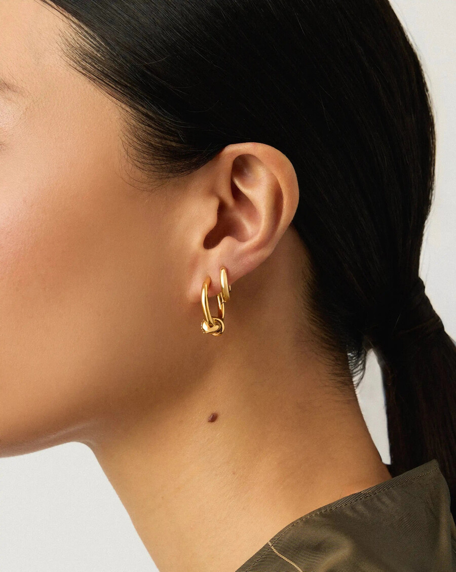 ensemble de boucles doreilles lucy williams pavé knot et classic tunnel