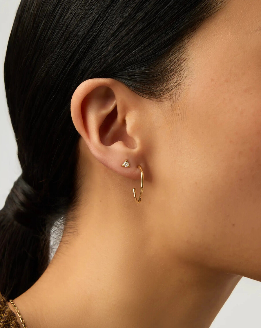 ensemble de boucles doreilles molten hoop et prism - or