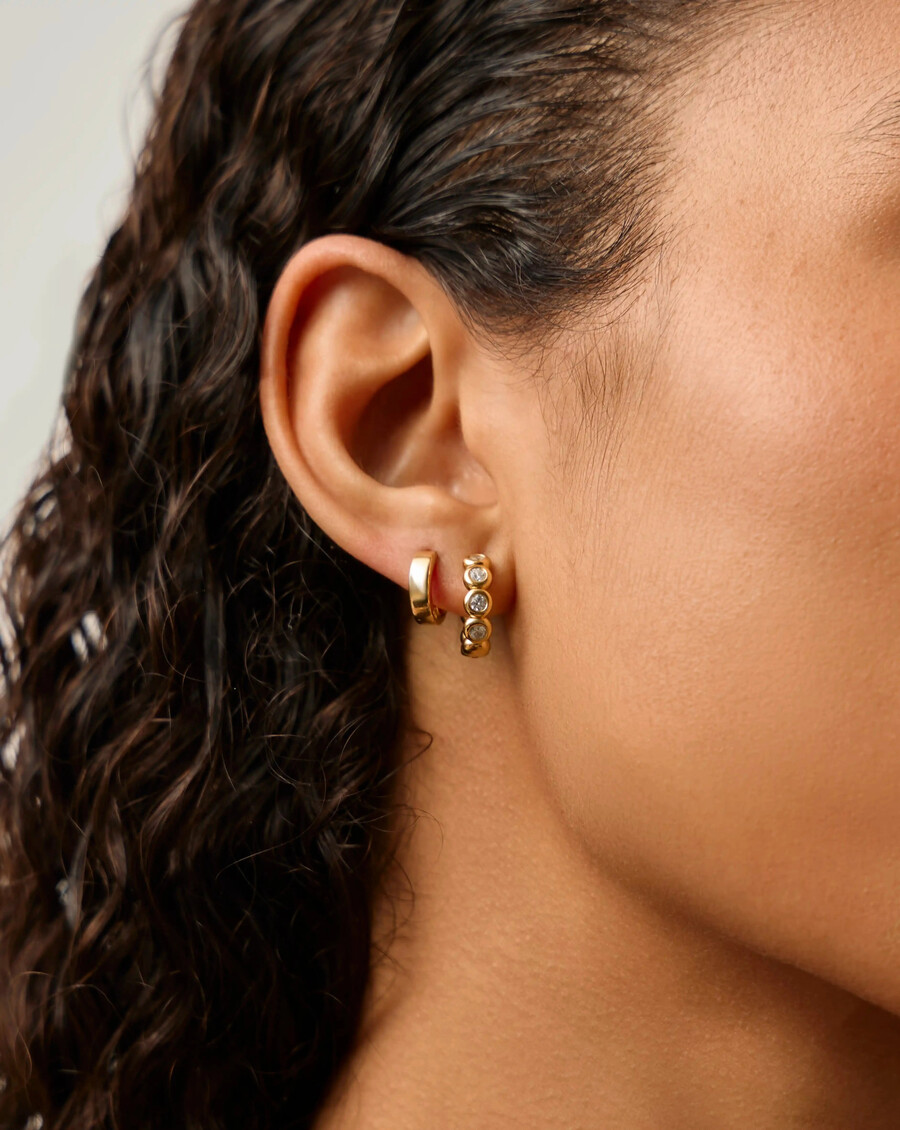 ensemble de boucles doreilles tennis et chubby hoop