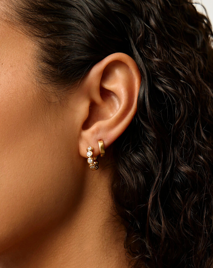 ensemble de boucles doreilles tennis et chubby hoop