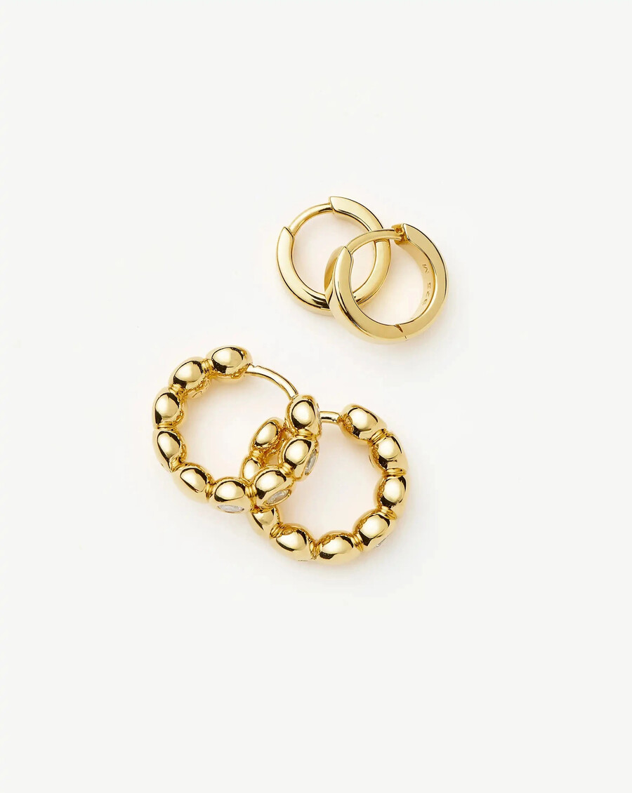 ensemble de boucles doreilles tennis et chubby hoop