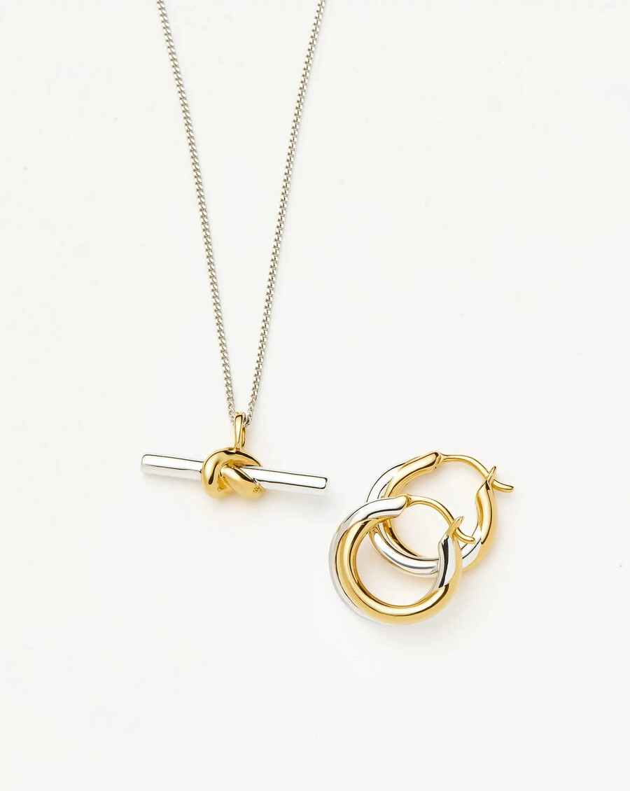 ensemble collier lucy williams knot t-bar et boucles doreilles entwine