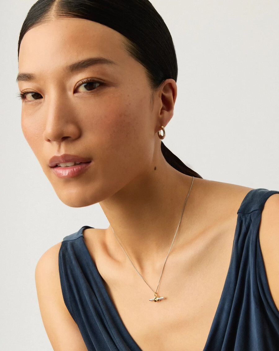 ensemble collier lucy williams knot t-bar et boucles doreilles entwine