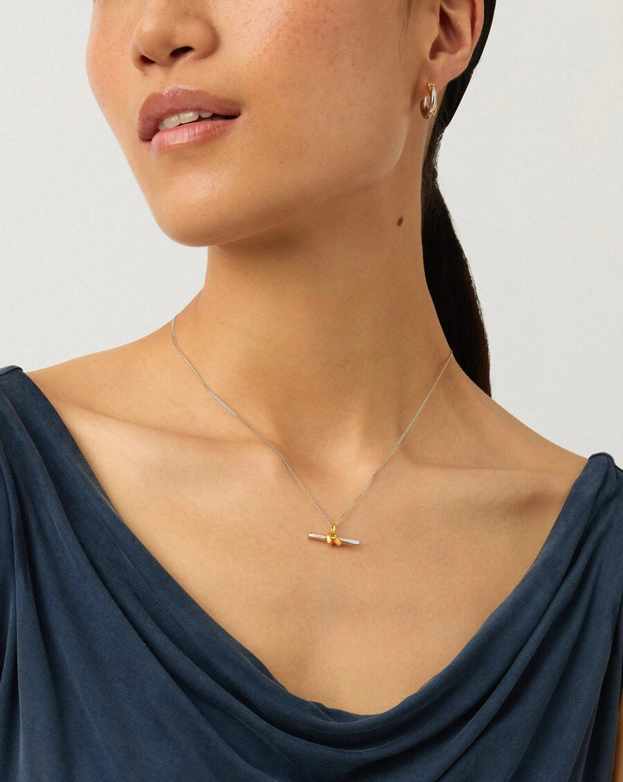 ensemble collier lucy williams knot t-bar et boucles doreilles entwine