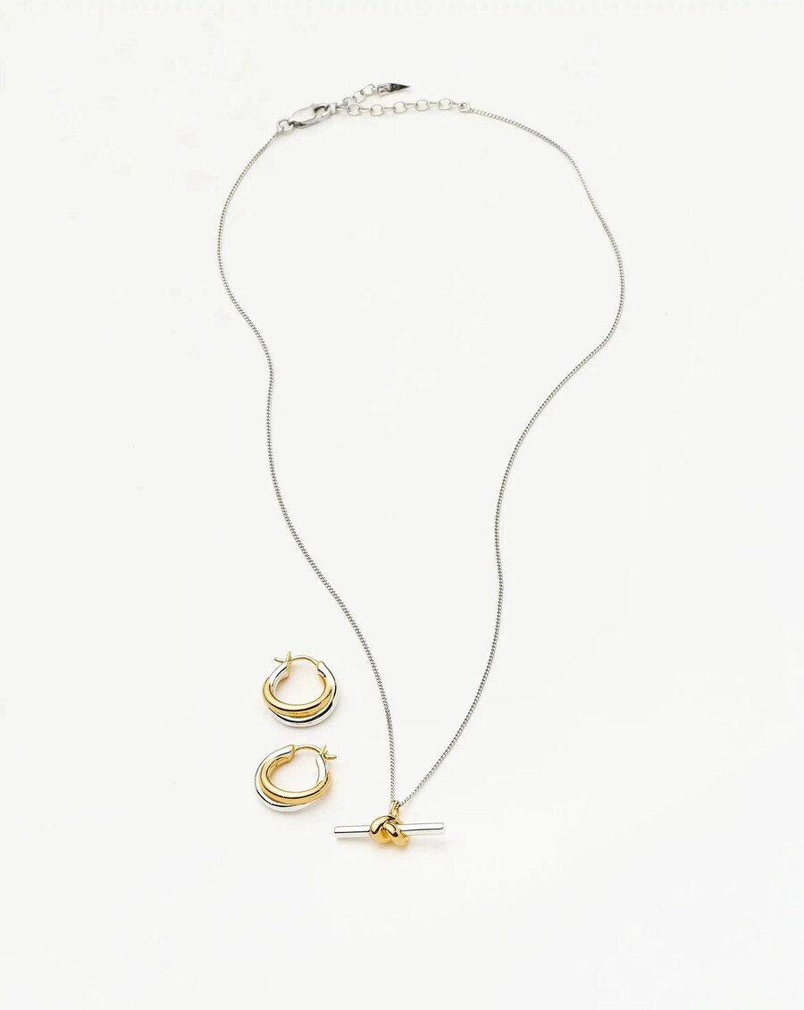 ensemble collier lucy williams knot t-bar et boucles doreilles entwine