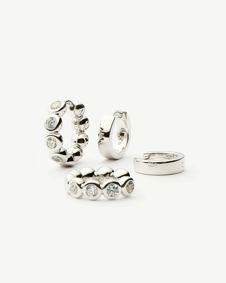ensemble de boucles doreilles tennis et chubby hoop