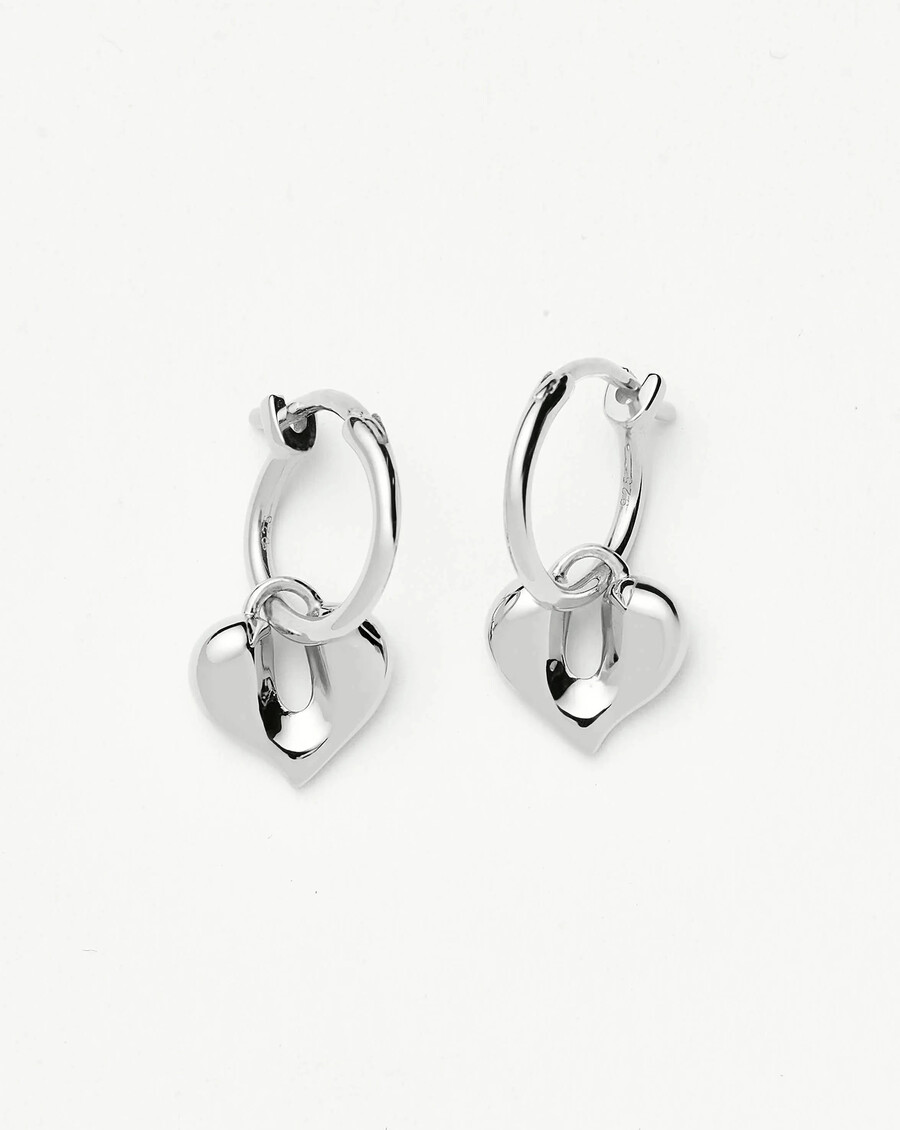 boucles doreilles créoles à breloque cœur fondu