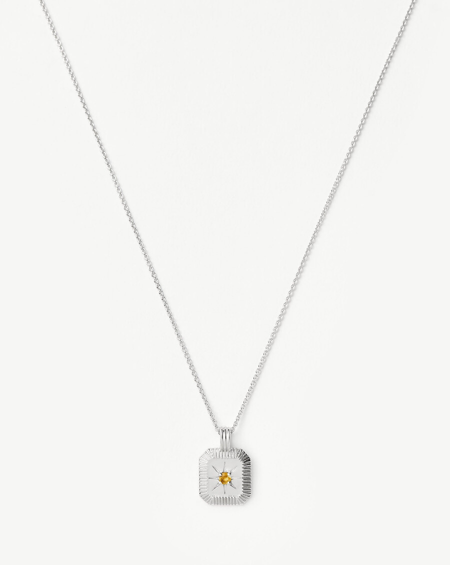 collier pendentif pierre de naissance de novembre - argent